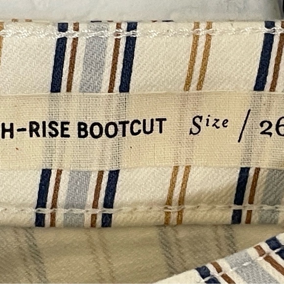 Pilcro and the Letterpress jeans cream with stripes sz 26 raw hem - Picture 7 of 10